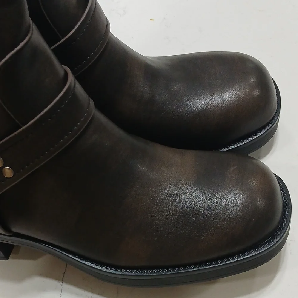 Lulu's Women's Brownish Moto  Boots, New Without Tags Or Box , Size 10 - Picture 5 of 9